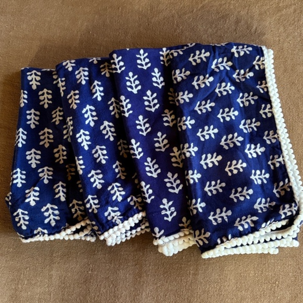 Sur la Table Indigo Block Print Napkins Set of 4